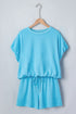 Puffy Loose Top And Drawstring Waist Short Set