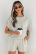 Puffy Loose Top And Drawstring Waist Short Set