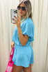 Puffy Loose Top And Drawstring Waist Short Set