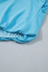 Puffy Loose Top And Drawstring Waist Short Set