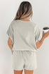 Puffy Loose Top And Drawstring Waist Short Set