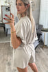 Puffy Loose Top And Drawstring Waist Short Set