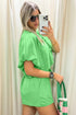 Puffy Loose Top And Drawstring Waist Short Set