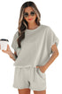 Puffy Loose Top And Drawstring Waist Short Set