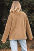 Puffy Plush Sherpa Corduroy Trim Patchwork Jacket