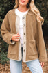 Puffy Plush Sherpa Corduroy Trim Patchwork Jacket