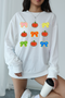 Pumpkin And Bow Chenille Patch Crew Neck Sweatshirt