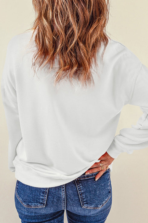 Pumpkin And Bow Graphic Print Pullover Sweatshirt