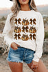 Pumpkin And Bow Graphic Print Pullover Sweatshirt