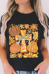 Pumpkin And Cross Graphic Print Cotton Blend Tee