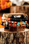 Pumpkin And Ghost Charm Beaded Stretch Bracelet Set