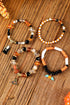 Pumpkin And Ghost Charm Beaded Stretch Bracelet Set