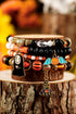 Pumpkin And Ghost Charm Beaded Stretch Bracelet Set