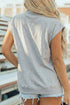 Pumpkin Bow Graphic High Neck Cap Sleeve Graphic Tee