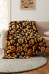 Pumpkin Face Graphic Print Soft Fleece Throw Blanket