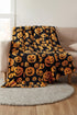 Pumpkin Face Graphic Print Soft Fleece Throw Blanket