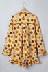 Pumpkin Face Print Ruffle Long Sleeve Two Piece Lounge Set
