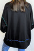 Pumpkin Floral Graphic Exposed Seam Tunic Sweatshirt