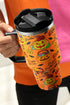 Pumpkin Graphic Print Alloy Handle Travel Tumbler