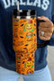 Pumpkin Graphic Print Alloy Handle Travel Tumbler