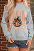 Pumpkin Letter Print Mock Neck Oversized Graphic Sweatshirt
