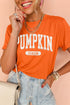 Pumpkin Letter Print Relaxed Casual Statement Graphic Tee