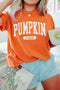 Pumpkin Letter Print Relaxed Casual Statement Graphic Tee