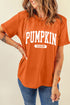 Pumpkin Letter Print Relaxed Casual Statement Graphic Tee