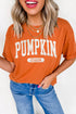 Pumpkin Letter Print Relaxed Casual Statement Graphic Tee