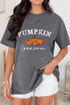 Pumpkin Message Round Neck Short Sleeve Casual Graphic Tee