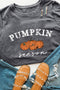 Pumpkin Message Round Neck Short Sleeve Casual Graphic Tee