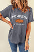 Pumpkin Message Round Neck Short Sleeve Casual Graphic Tee