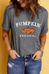 Pumpkin Message Round Neck Short Sleeve Casual Graphic Tee
