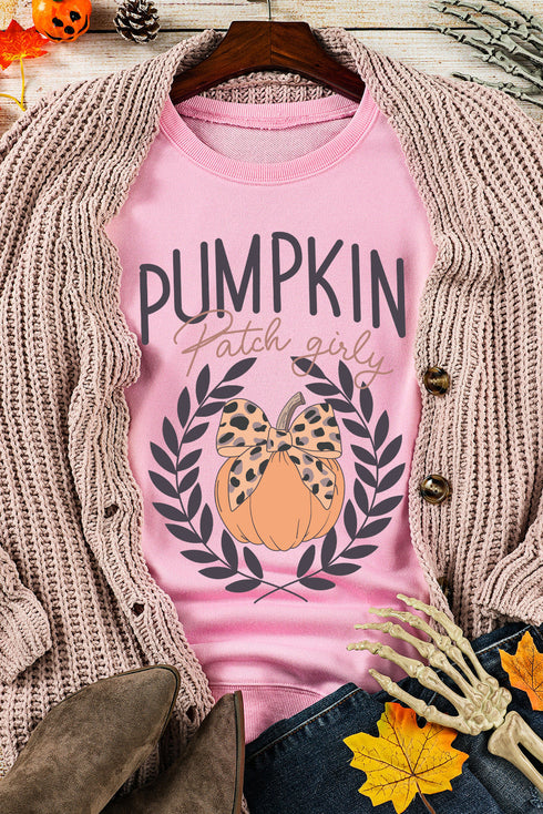 Pumpkin Patch Girly Graphic Crew Neck Sweatshirt