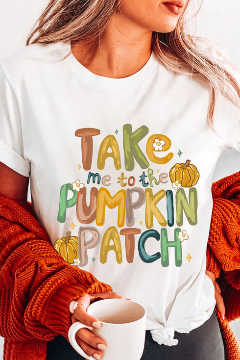 Pumpkin Patch Graphic Print Short Sleeve Tee Shirt