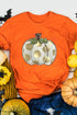 Pumpkin Print Crew Neck Short Sleeve Soft Tee