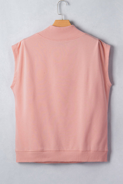Pumpkin Print Graphic Mock Neck Statement Tee