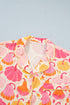 Pumpkin Print Pocket Placket Shell Button Lounge Set