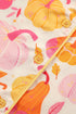 Pumpkin Print Pocket Placket Shell Button Lounge Set