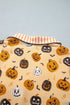 Pumpkin Print Two Piece Long Sleeve Lounge Set