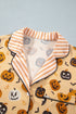 Pumpkin Print Two Piece Long Sleeve Lounge Set