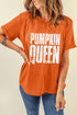 Pumpkin Queen Letter Print Oversized Graphic Tee