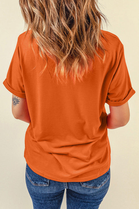 Pumpkin Queen Letter Print Oversized Graphic Tee