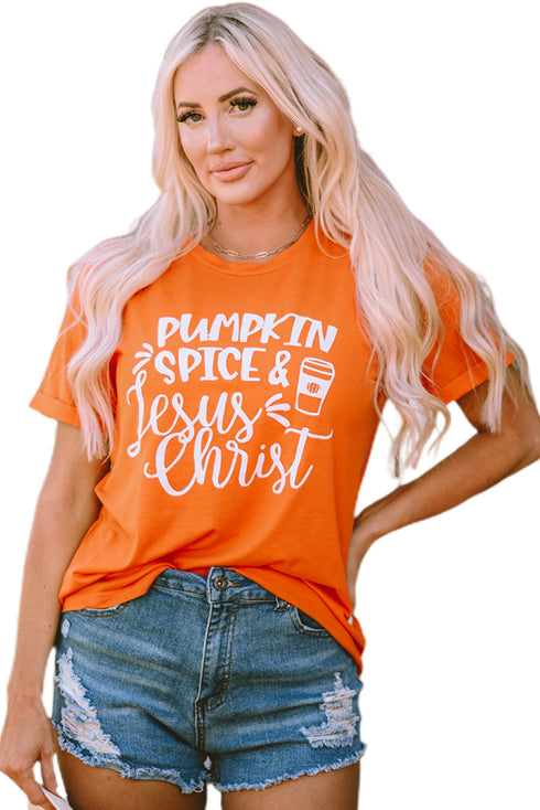 Pumpkin Spice And Jesus Christ Graphic T-Shirt