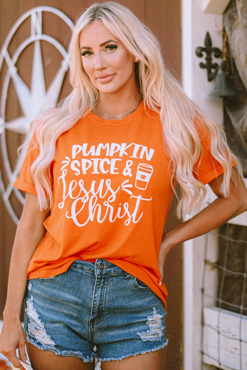 Pumpkin Spice And Jesus Christ Graphic T-Shirt