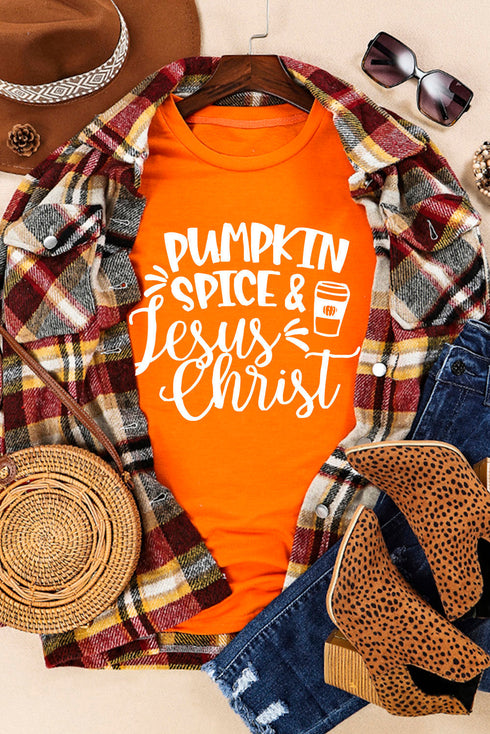 Pumpkin Spice And Jesus Christ Graphic T-Shirt