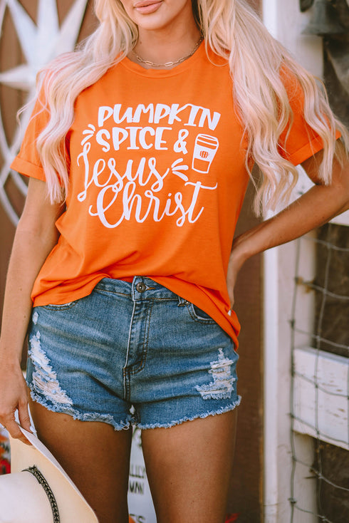 Pumpkin Spice And Jesus Christ Graphic T-Shirt