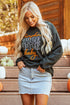 Pumpkin Spice Graphic Corded Knit Long Sleeve Pullover