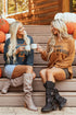 Pumpkin Spice Graphic Corded Knit Long Sleeve Pullover