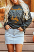 Pumpkin Spice Graphic Corded Knit Long Sleeve Pullover